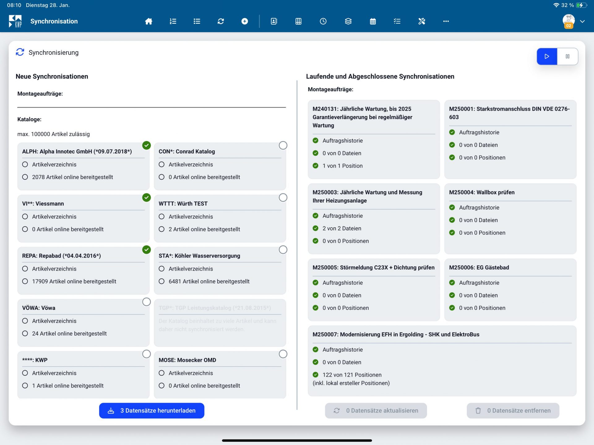 KWP Mobiler Monteur Neu_Synchronisation